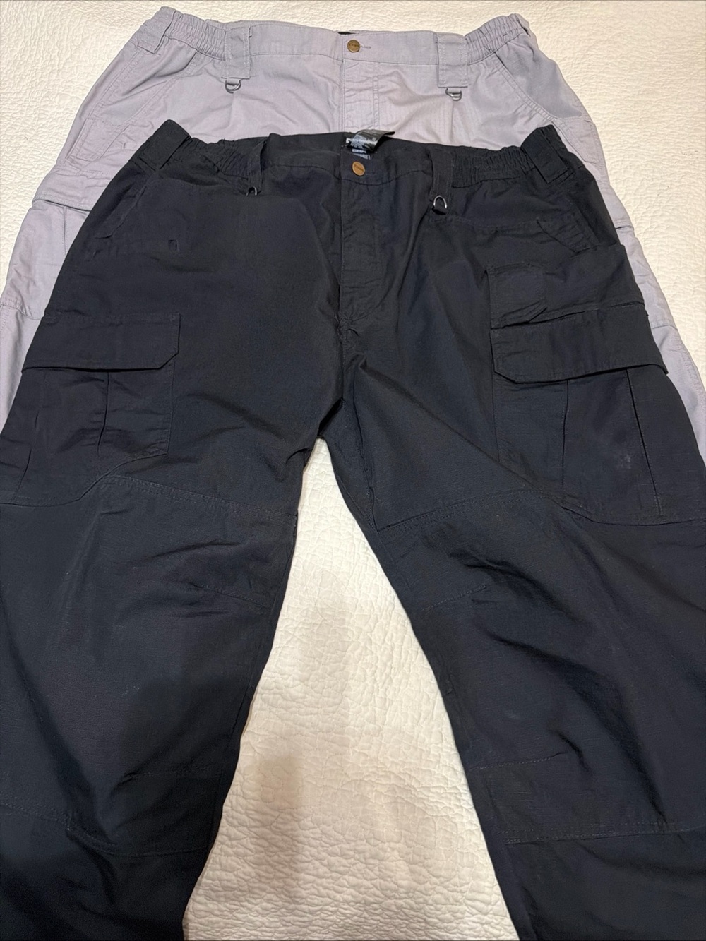 CQR Tactical Cargo Pants Lot of 2 Mens 44x30 Black Gray Ripstop Work Hiking